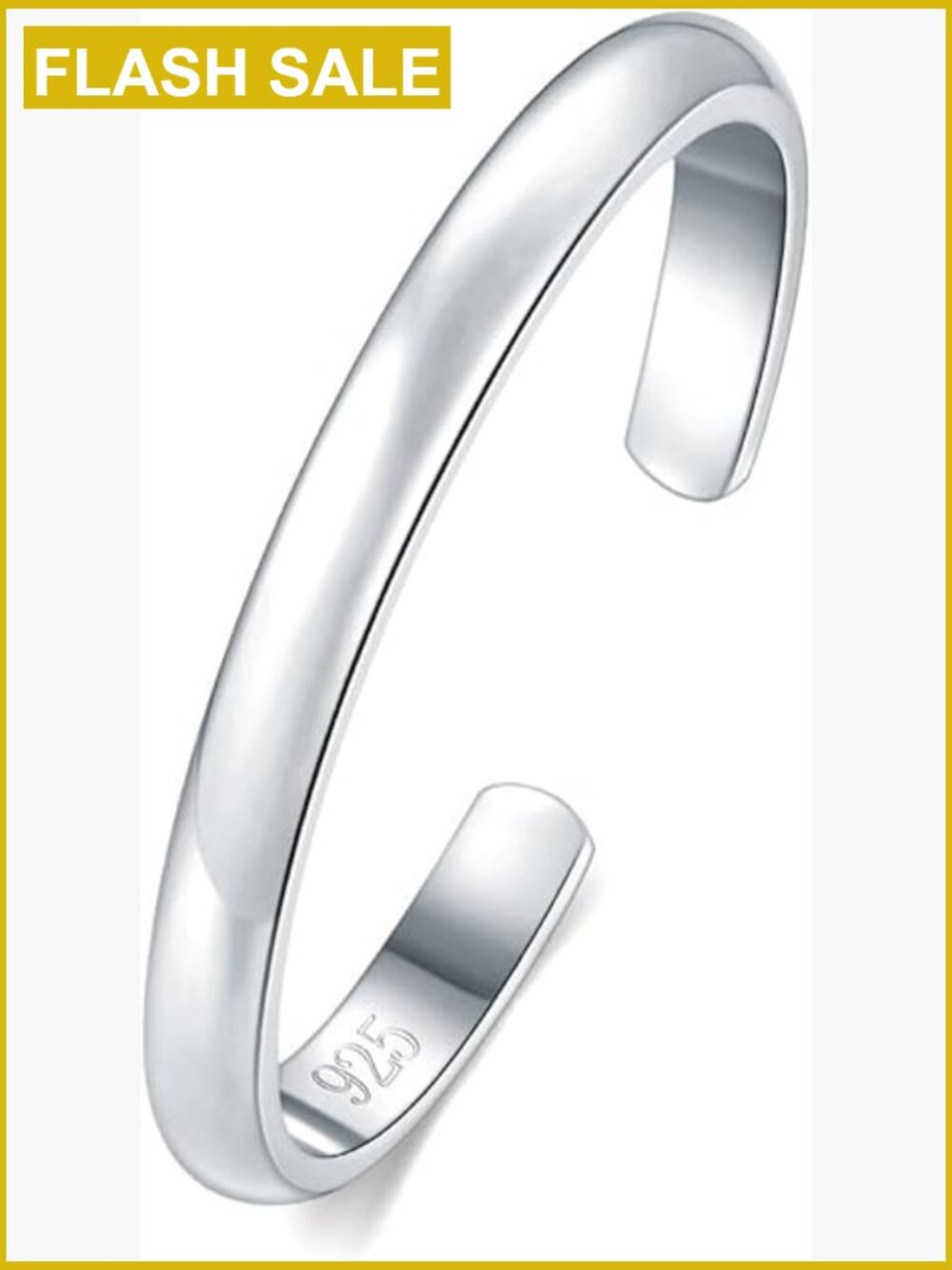 925 Sterling Silver Toe Rings Adjustable Band Minimalist Style